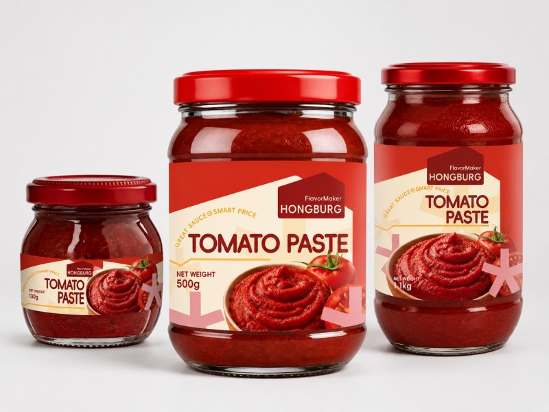 Tomato Paste in Glass Jar